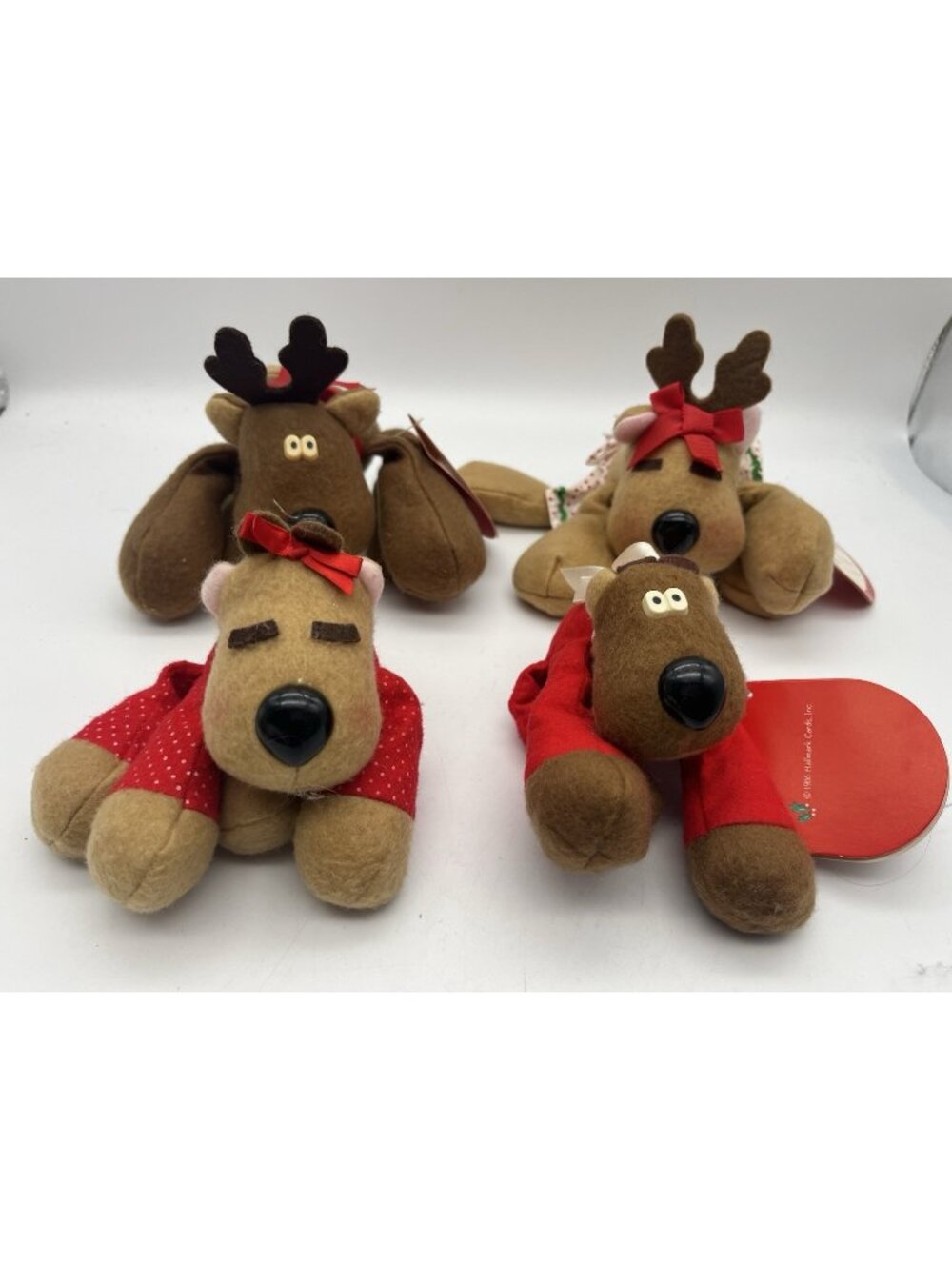 Vintage Hallmark Rodney and Friends Christmas Plush Randy and Rhonda Lot of 4